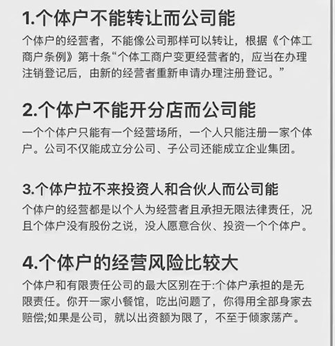 營(yíng)業(yè)執照個(gè)體和公司的區別